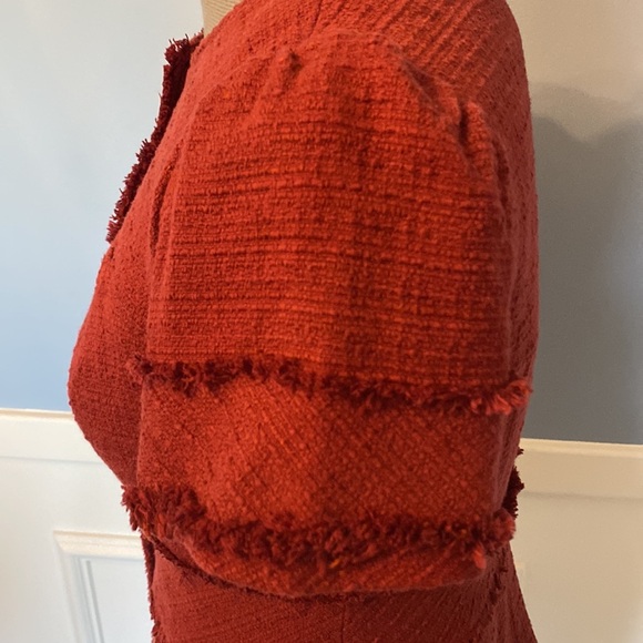 Mossimo Red-Orange-Rust Color Cute Fitted Jacket - Short Sleeves Size Small - Picture 3 of 10